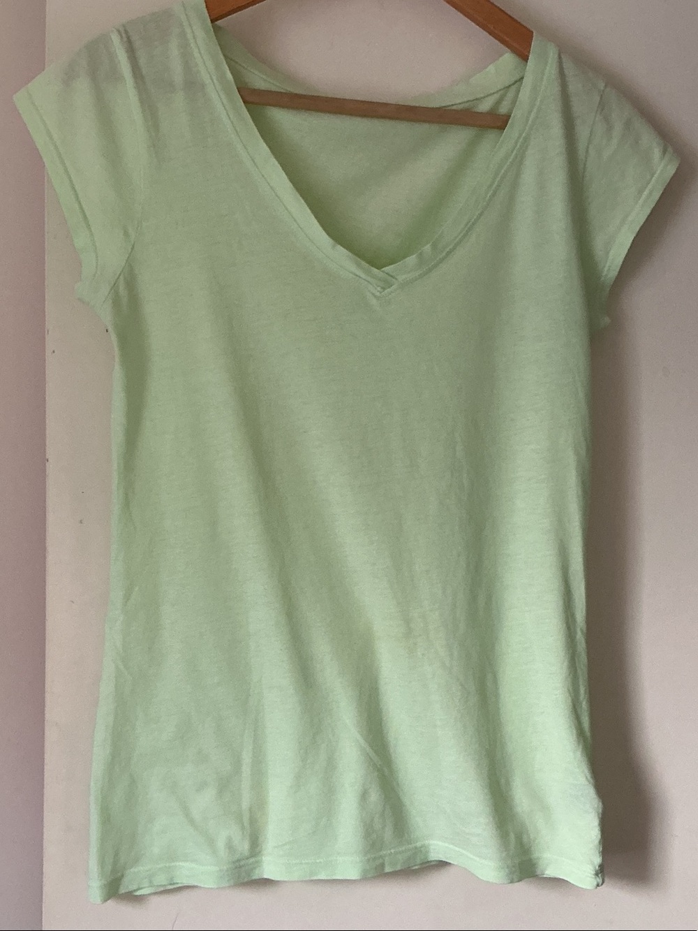 MADE Light Green V-Neck Women’s Top